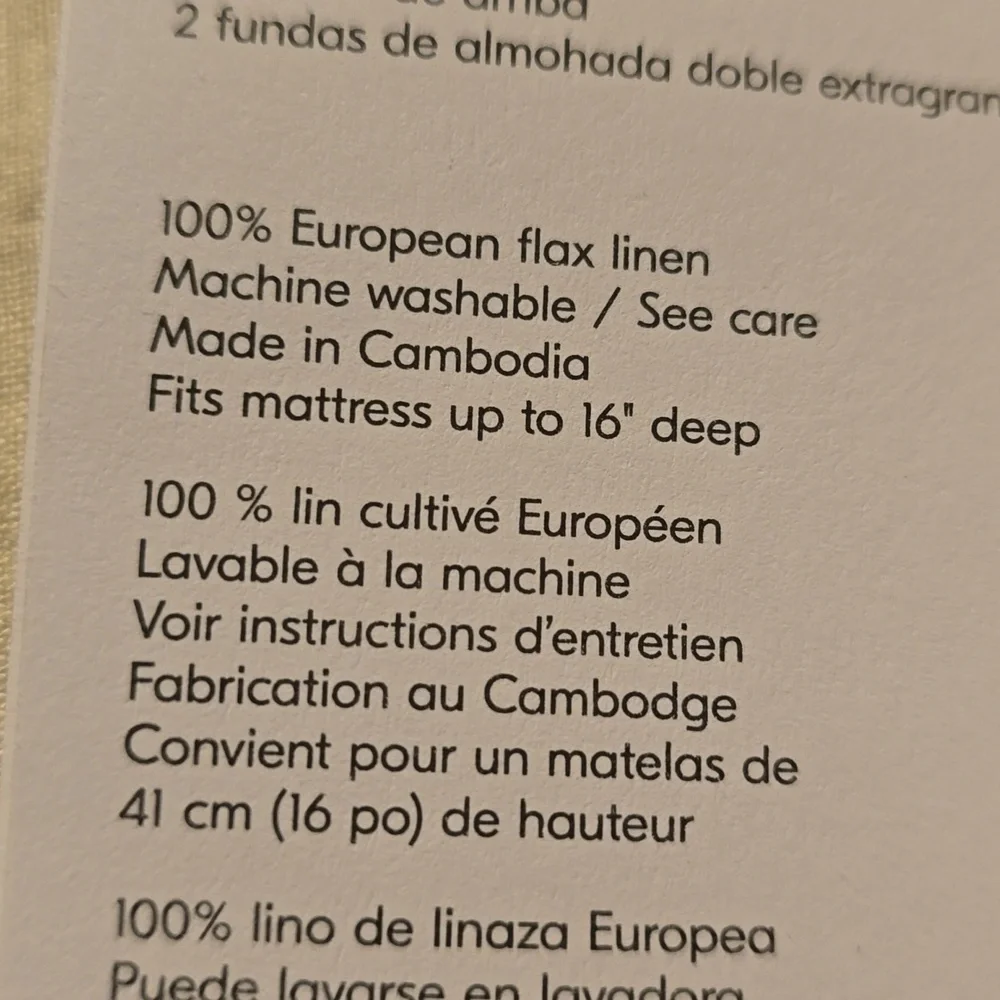 ❤️BUY 2 GET 1 FREE West Elm European Flax Linen Sheet Set, Natural Flax, Queen